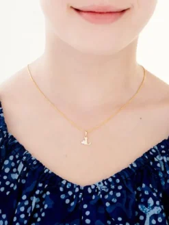 Zawieszka z żółtego złota z diamentem - litera L - 0,004 ct - próba 375