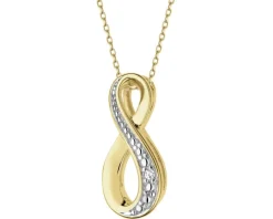 Zawieszka z żółtego złota z diamentem - nieskończoność - 0,003 ct - próba 375