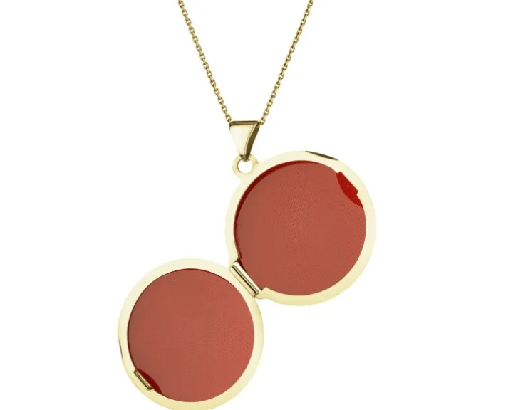 Zawieszka z żółtego złota z diamentem - puzderko - 0,005 ct - próba 375