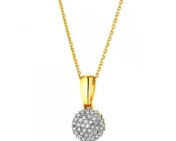 Zawieszka z żółtego złota z diamentami - 0,09 ct - próba 585