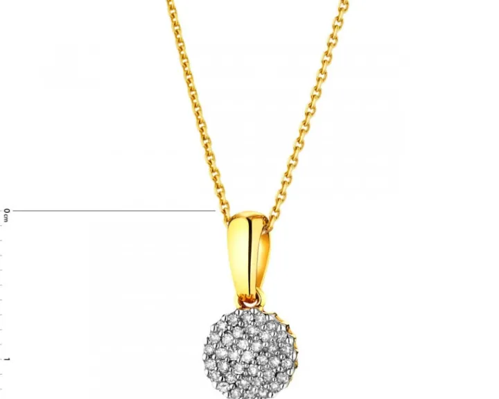 Zawieszka z żółtego złota z diamentami - 0,09 ct - próba 585