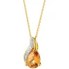 Zawieszka z żółtego złota z diamentem i cytrynem - próba 585