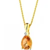 Zawieszka z żółtego złota z diamentem i cytrynem - próba 375