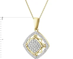 Zawieszka z żółtego złota z diamentami - 0,20 ct - próba 585