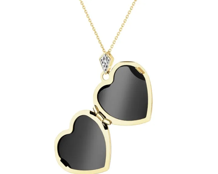 Zawieszka z żółtego złota z diamentami i tanzanitem - próba 585