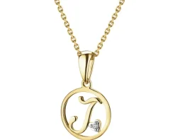 Zawieszka z żółtego złota z diamentem - litera J - 0,003 ct - próba 585