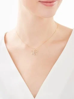 Zawieszka z żółtego złota z diamentami - ważka - 0,01 ct - próba 375