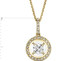 Zawieszka z żółtego złota z diamentami - 0,17 ct - próba 750