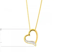 Zawieszka z żółtego złota z diamentem - serce - 0,005 ct - próba 375