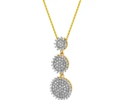 Zawieszka z żółtego złota z diamentami - 0,32 ct - próba 585