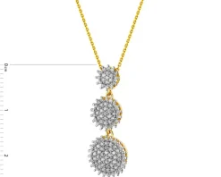 Zawieszka z żółtego złota z diamentami - 0,32 ct - próba 585