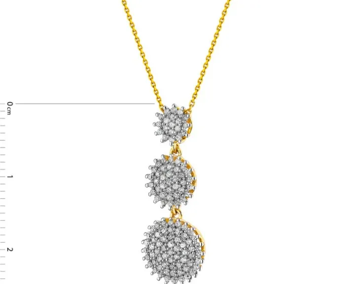 Zawieszka z żółtego złota z diamentami - 0,32 ct - próba 585