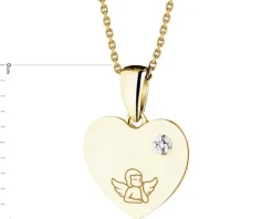 Zawieszka z żółtego złota z diamentami - 0,46 ct - próba 585