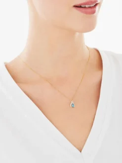 Zawieszka z żółtego złota z diamentem i topazem - próba 375