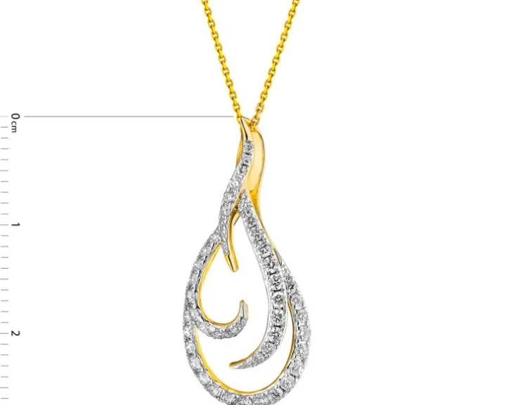 Zawieszka z żółtego złota z diamentami - 0,52 ct - próba 585