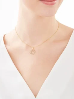 Zawieszka z żółtego złota z diamentami - drzewko - 0,01 ct - próba 375