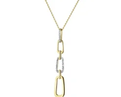 Zawieszka z  żółtego złota z diamentami - 0,02 ct - próba 585