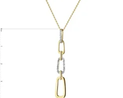 Zawieszka z  żółtego złota z diamentami - 0,02 ct - próba 585