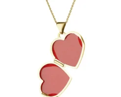 Zawieszka z żółtego złota z diamentem - puzderko - serce - 0,01 ct - próba 375