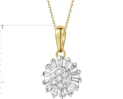 Zawieszka z żółtego złota z diamentami - 0,15 ct - próba 585