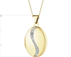 Zawieszka z żółtego złota z diamentami - kot - 0,008 ct - próba 375