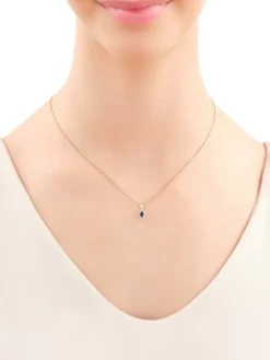 Zawieszka z żółtego złota z diamentami i szafirem - próba 585