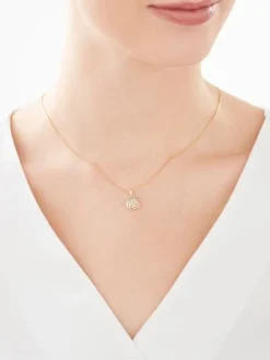 Zawieszka z żółtego złota z diamentami - 0,01 ct - próba 375