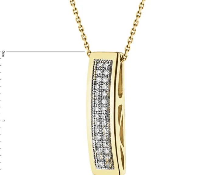 Zawieszka z żółtego złota z diamentami - 0,10 ct - próba 585