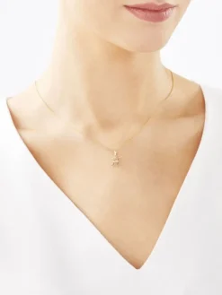 Zawieszka z żółtego złota z diamentem - litera H - 0,004 ct - próba 585