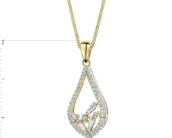 Zawieszka z żółtego złota z diamentami - 0,25 ct - próba 585