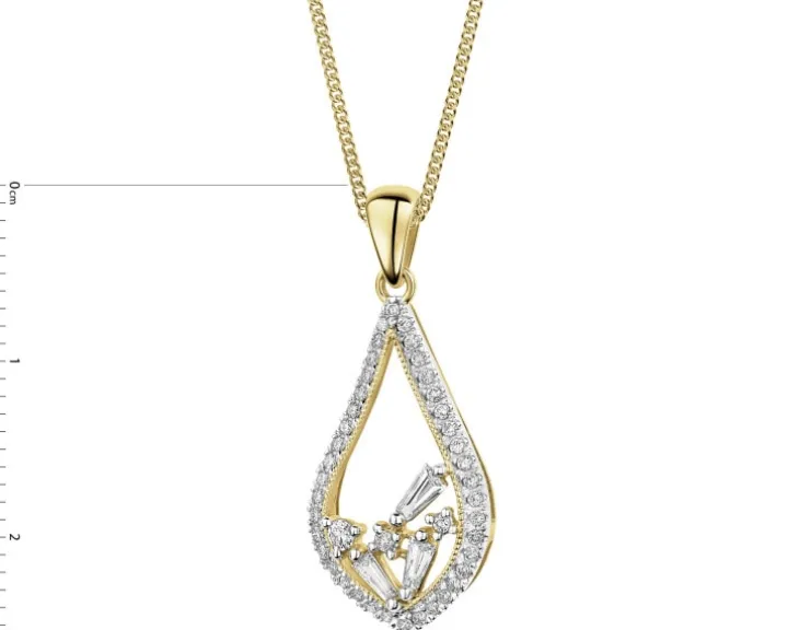 Zawieszka z żółtego złota z diamentami - 0,25 ct - próba 585