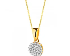 Zawieszka z żółtego złota z diamentami - 0,09 ct - próba 585