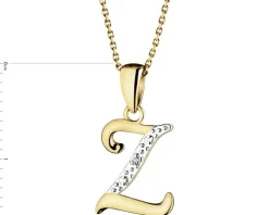 Zawieszka z żółtego złota z diamentem - litera Z - 0,003 ct - próba 375