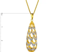 Zawieszka z żółtego złota z diamentami - 0,05 ct - próba 585