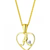 Zawieszka z żółtego złota z diamentem - litera A, serce - 0,005 ct - próba 375