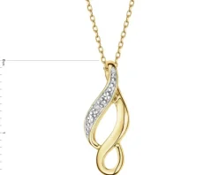 Zawieszka z żółtego złota z diamentem - 0,005 ct - próba 375