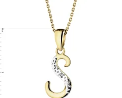 Zawieszka z żółtego złota z diamentem - litera S - 0,003 ct - próba 375