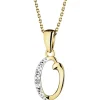 Zawieszka z żółtego złota z diamentem - litera O - 0,003 ct - próba 375