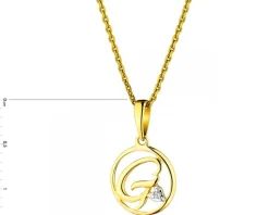 Zawieszka z żółtego złota z diamentem - litera G - 0,003 ct - próba 585