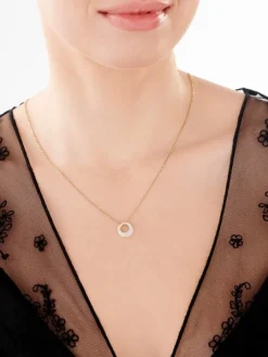 Zawieszka z żółtego złota z diamentami - koło - 0,10 ct - próba 585