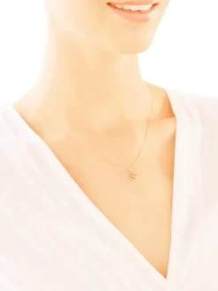 Zawieszka z żółtego złota z diamentem - litera A - 0,003 ct - próba 585