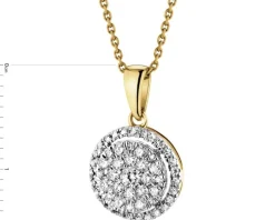 Zawieszka z żółtego złota z diamentami - 0,24 ct - próba 585