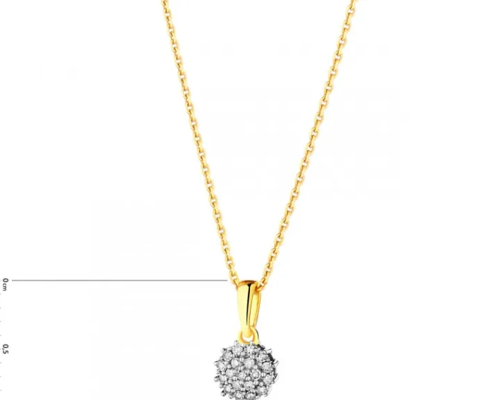 Zawieszka z żółtego złota z diamentami - 0,05 ct - próba 585