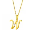 Zawieszka z żółtego złota z diamentem - litera W - 0,004 ct - próba 585