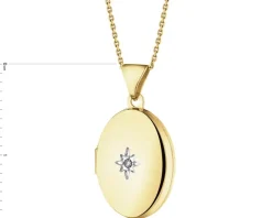 Zawieszka z żółtego złota z diamentem - puzderko - 0,005 ct - próba 375