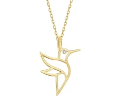 Zawieszka z żółtego złota z diamentem - koliber - 0,004 ct - próba 585