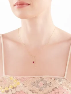 Zloty naszyjnik z cyrkonią, ankier - serce