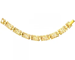 Złota bransoleta - kwiaty