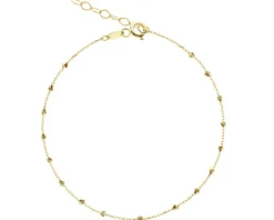 Złota bransoletka - ankier z kulkami