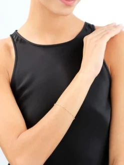 Złota bransoletka - ankier z kulkami